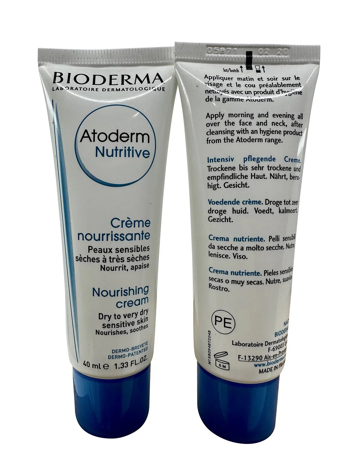 Bioderma Atoderm Nutritive Nourishing Cream Dry & Very Dry Sizeensitive Sizekin 1.33 oz Sizeet of 2