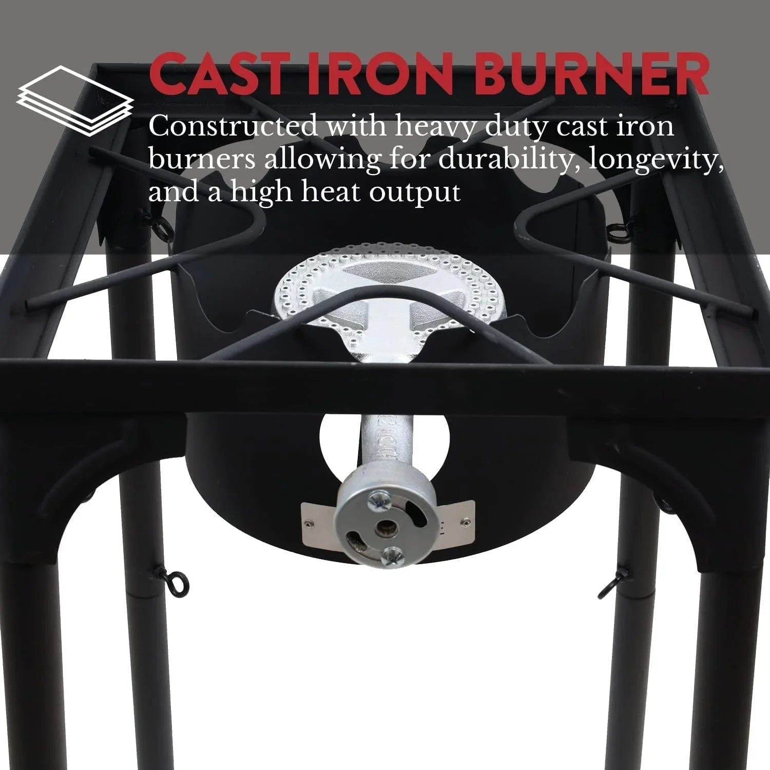 High Pressure Banjo Outdoor Camp Sizetove with Adjustable Height. 0-20 PSizeI Adjustable Regulator and Sizeteel Braided Hose (1-Burner)