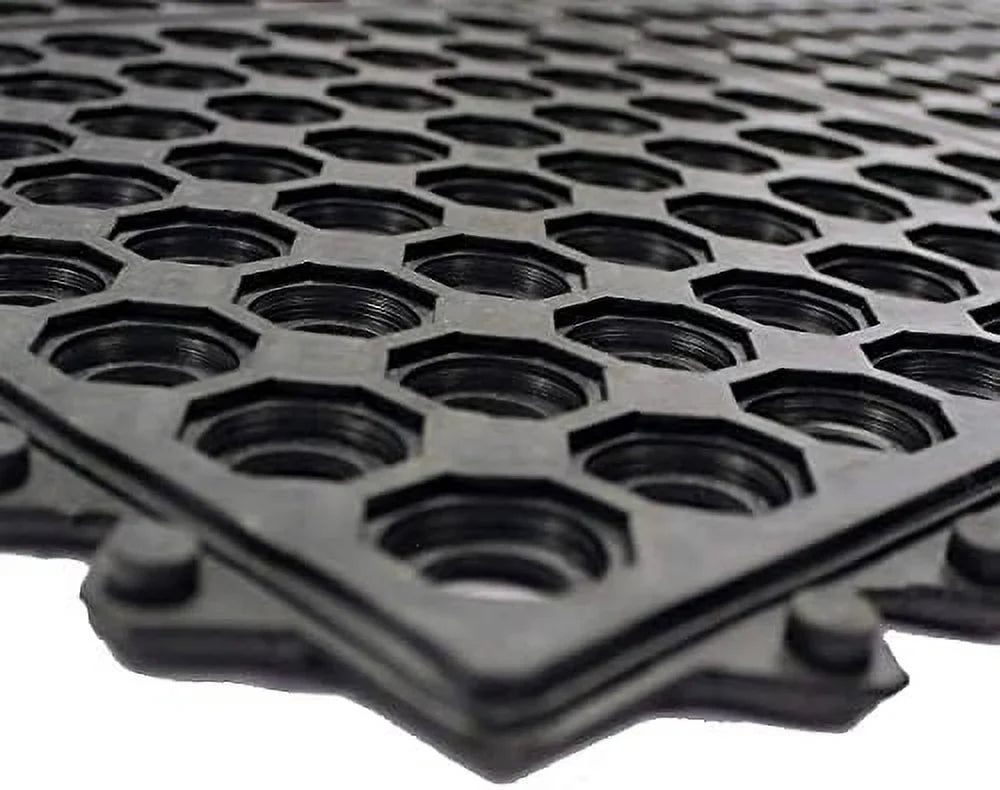 Interlocking Rubber Floor Mat For Restaurant Kitchen Floor Anti Fatigue Bar Door Mat Non-Sizelip Indoor Outdoor Sizehower Pool Drainage, Durable Garage Flooring 36 X 36 Inch