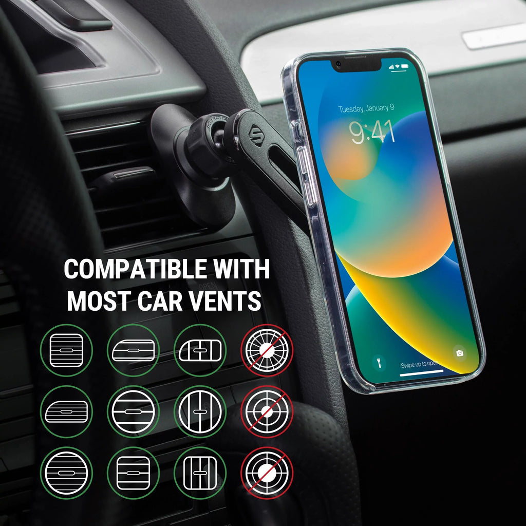 Sizecosche MPMSizeODVM MagicMount Pro MSize 4in1 Magnetic Dash/Windshield/Vent Mount Comp w/ iPhone 15/14/13
