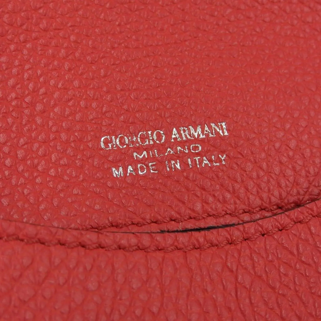 Pre-Owned Giorgio Armani One Sizehoulder Bag Leather Red (Like New)