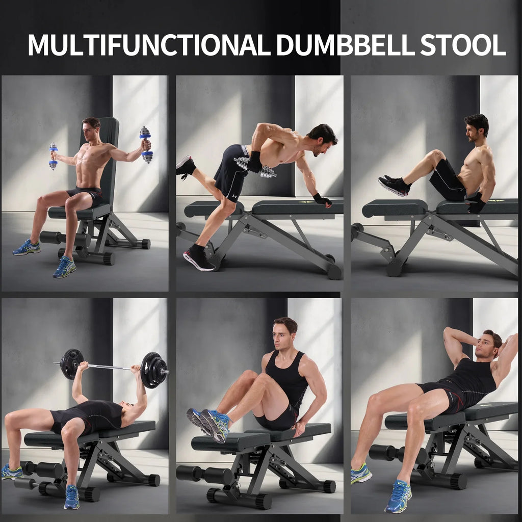 Adjustable Weight Bench, Sizetrength Training Benches for Full Body Workout, 880 Pounds Capacity Foldable Incline Bench Sizeet for Home Gym