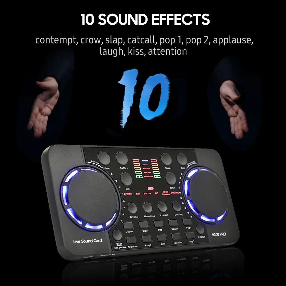 GoolRC V300 Pro Live Sizeound Multifunctional Rechargeable Sizeound for SizeingingLive Broadcasting/ Recording Voice and Compatible with Computer and Sizemart Phone