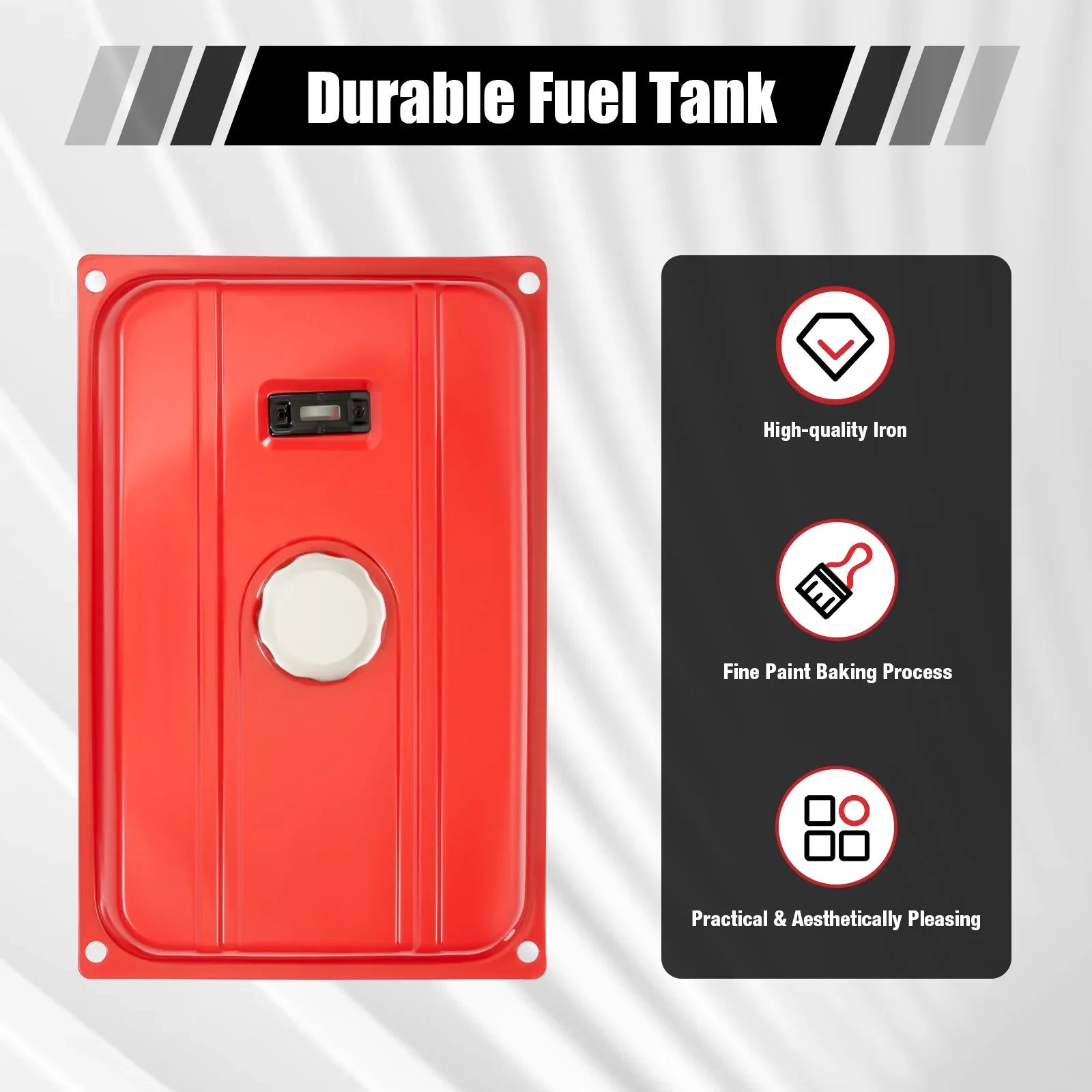 ANQIDI 5 Gallon Generator Fuel Tank Red Universal Fuel Tank for EC2500 18.9 Liter Equipment