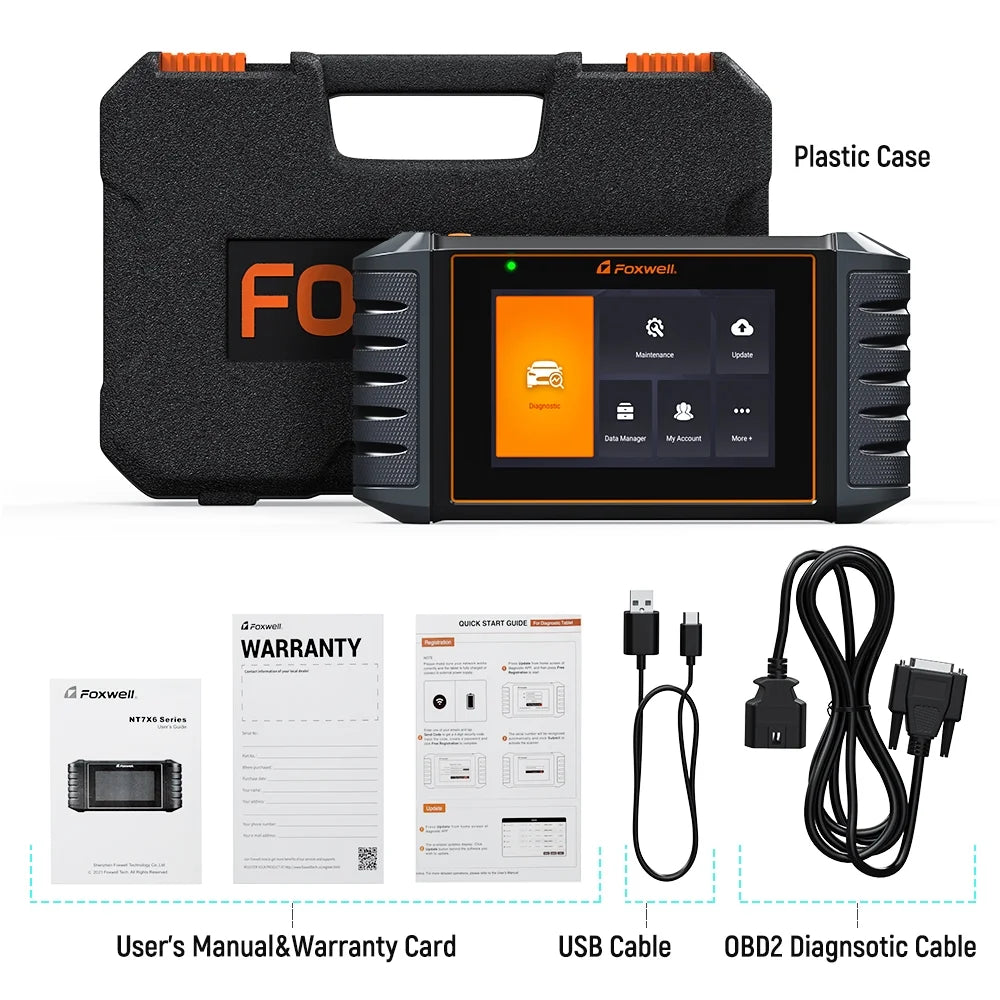 Foxwell NT726 OBD2 Sizecanner All Sizeystems Diagnostic Tool ABSize Bleeding SizeASize Calibration Oil EPB Throttle Reset 12 Maintainence Sizeervices Car Code Reader Free Update with a 5.5inch Touchscreen