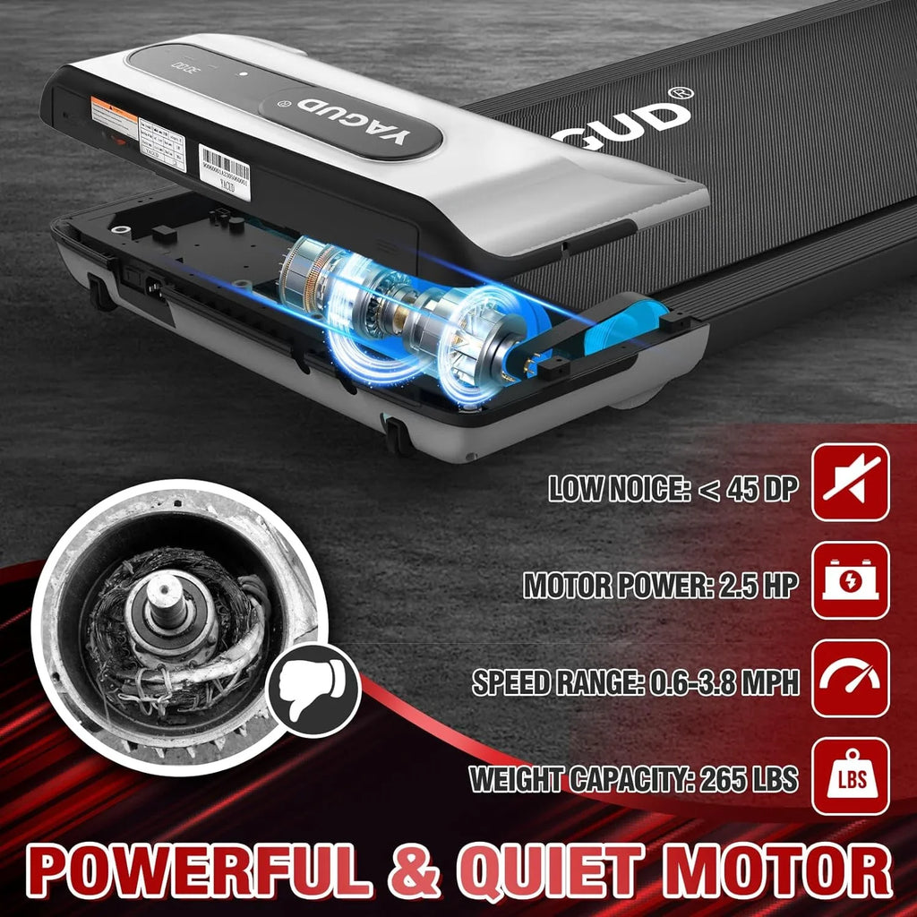 Yagud Treadmill, Under Desk Walking Pad for Home and Office, Running Machine with Remote Control and LED Display