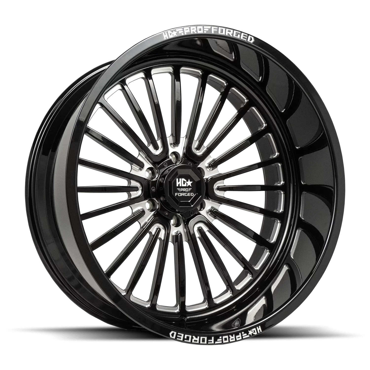 LUXXX HD FORGED LHD PRO 6 WARHOG 24X14 6X139.7 -76ET 125CB GLOSizeSize BLACK MILLED WHEEL