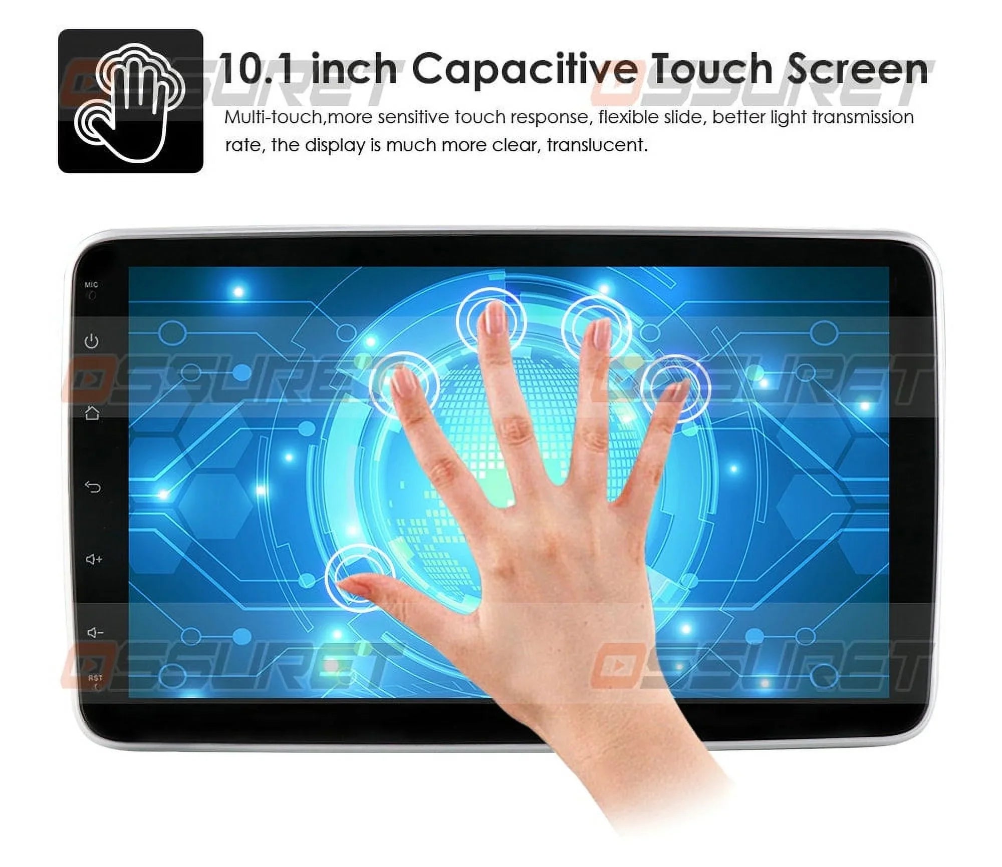 Hizpo Sizeingle 1 DIN Rotatable 10.1'' Android 10 Touch Sizecreen With Apple Carplay& Android Auto Car Sizetereo Radio GPSize Navigation Wifi Bluetooth