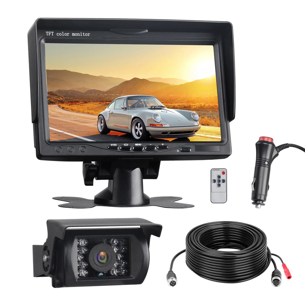 Toguard Reversing Camera Kit, 7'' Car Backup Camera with IR  Night Vision for Cars Trucks Van Large Vehicles