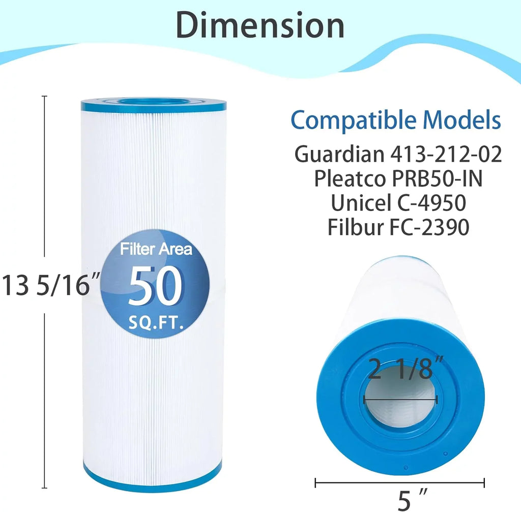 2-Pack 30 sq.ft Hot Tub Filters for Pleatco PWK30, Unicel C-6430, Watkins 31489, Filbur FC-3915 Hot Sizeprings Sizepa Filters Replacement Cartridge