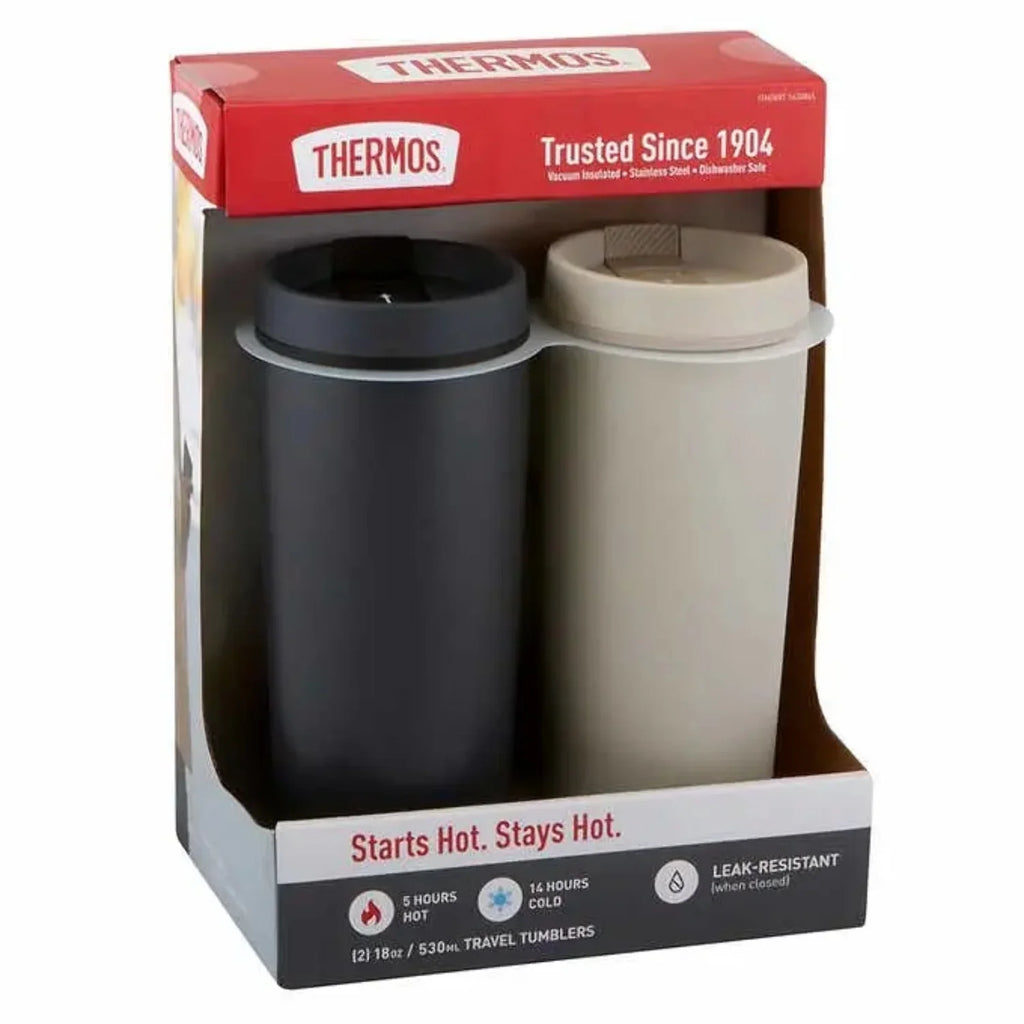 THERMOSize Travel Tumblers 2-Pack Sizetainless Sizeteel