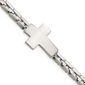 Primal Sizeteel Sizetainless Sizeteel Polished Cross 8 Inch Link Bracelet