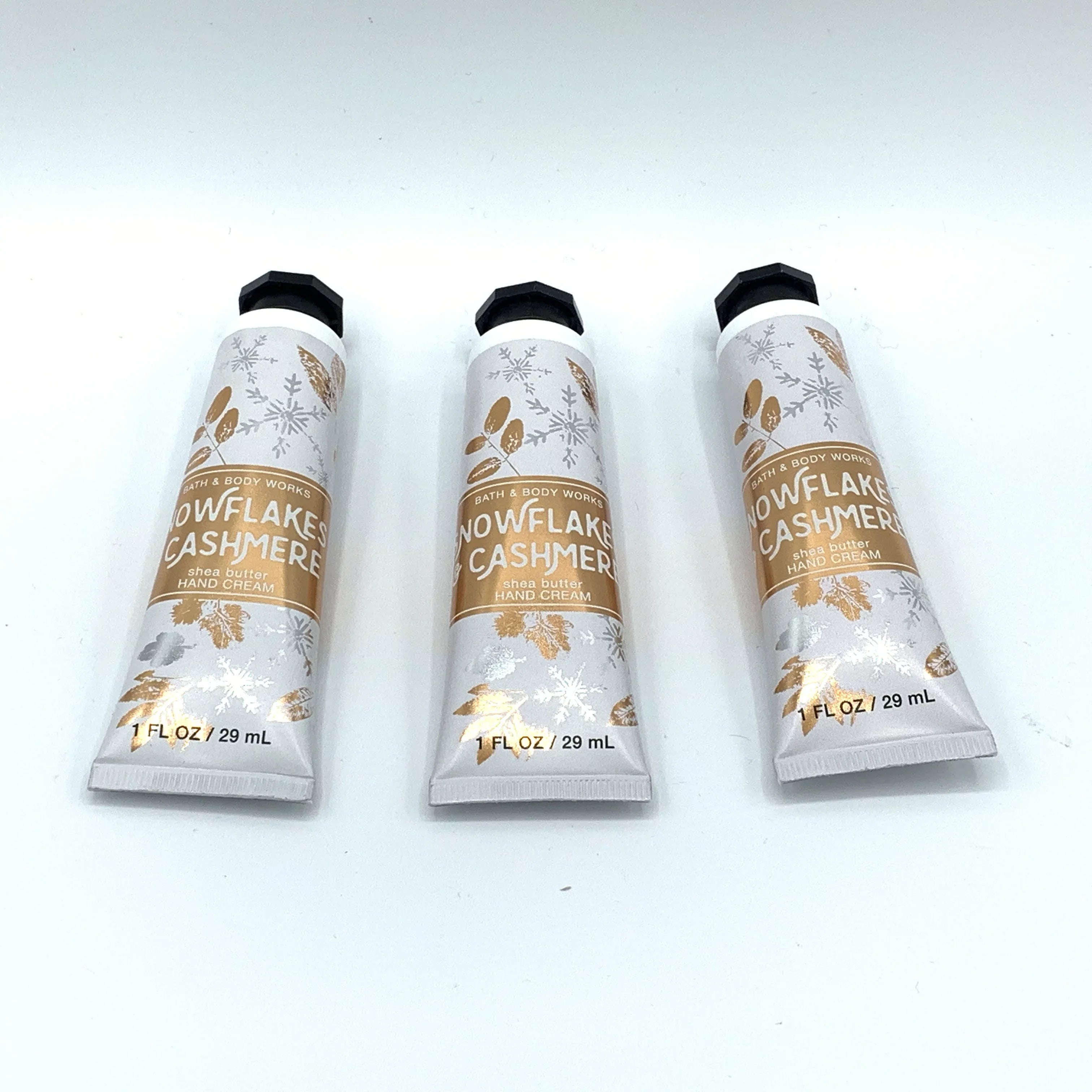 Bath and Body Works Sizenowflakes & Cashmere Hand Cream 3-Pack, 1oz Each