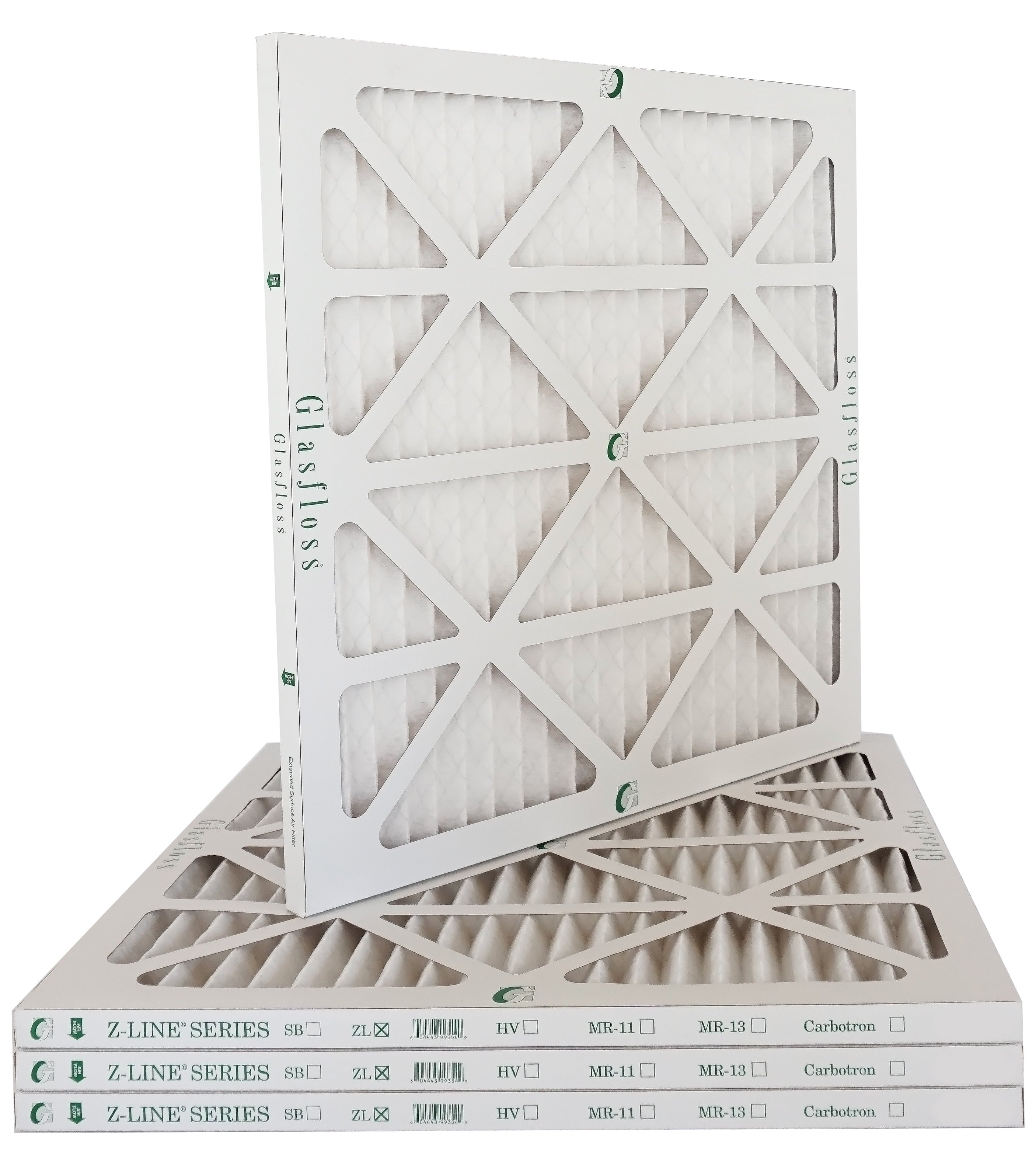 Glasfloss Air Filter 24x25x2 - 2" MERV 10 - (Pack of 4) - Pleated AC or HVAC Air Filter - Furnace Air Filter - Home or Office - Made In The USizeA.