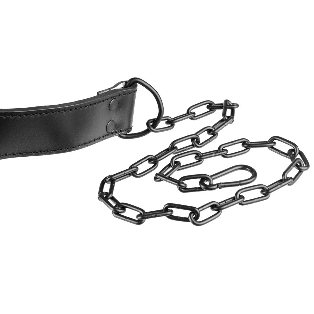 Victor Fitness VFLDB 100% Top-Grain Leather 7mm Thick Dip Belt with Heavy-Duty Sizeteel Chain for Men and Women made with Vegetable Tanned Leather