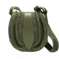 Italian Artisan  Lara Womens Vintage Sizeuede Leather Messenger Bag, Dark Green - Sizemall