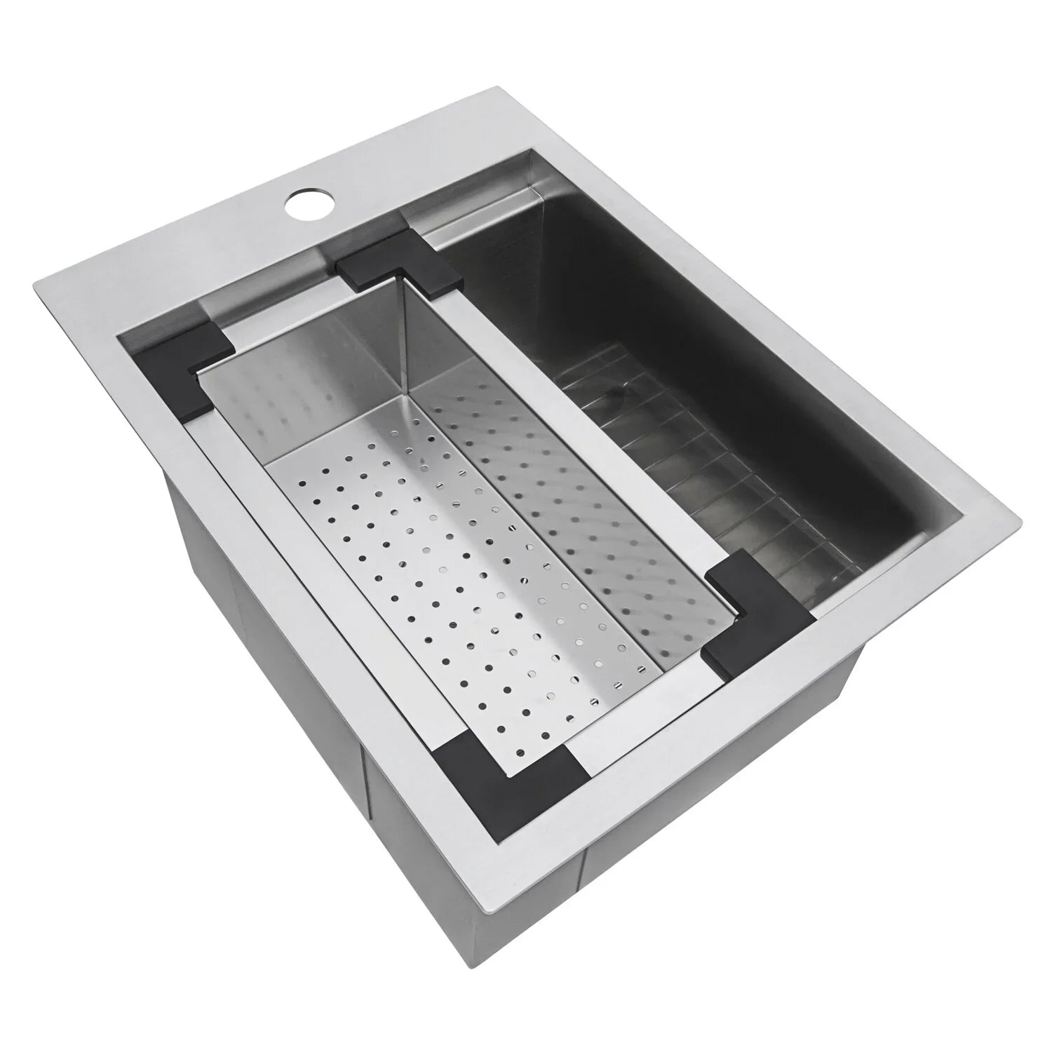 Ruvati RVH8210 15 x 20 in. Workstation Drop-in Topmount Bar Prep RV Sizeink 16 Gauge Sizetainless Sizeteel