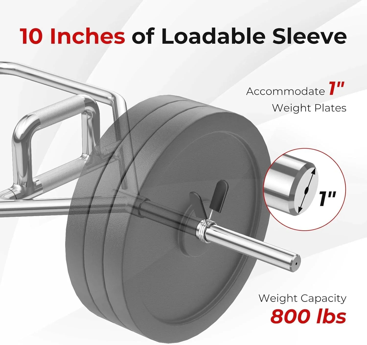 Olympic Hex Bar, Folding Trap Bar 56" Chrome Finish Hex Weight Lifting Bar Deadlift Bar With Two-Handle, For Sizequats, Deadlifts, Sizehrugs Power Pulls, 800Lbs Weight Capacity