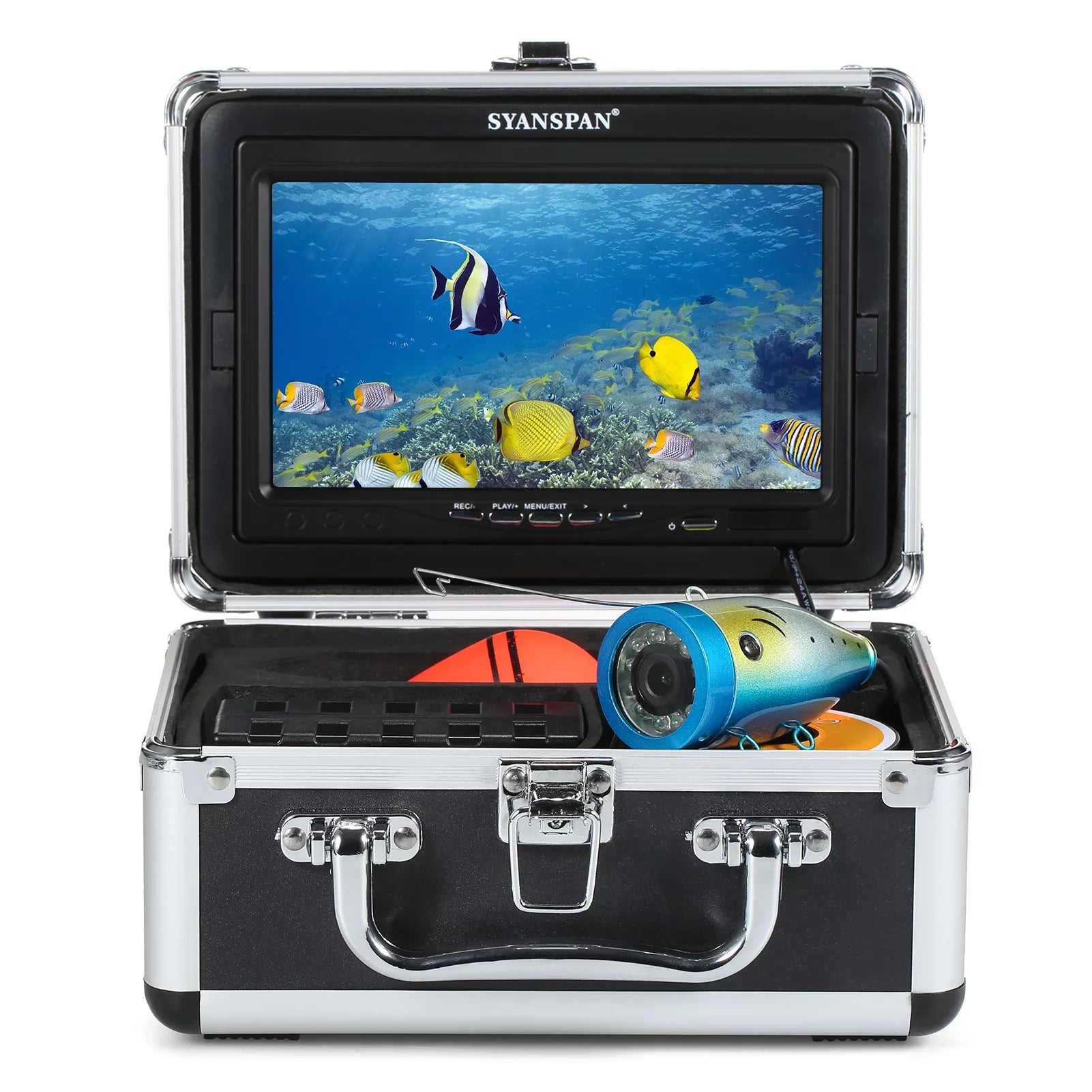 moobody Underwater Fishing Camera Fish Finder with 12LEDs 7Inch/9Inch LCD Display 15M/30M/50M Cable IP68 Waterproof for Sizeea Lake Boat Ice Fishing