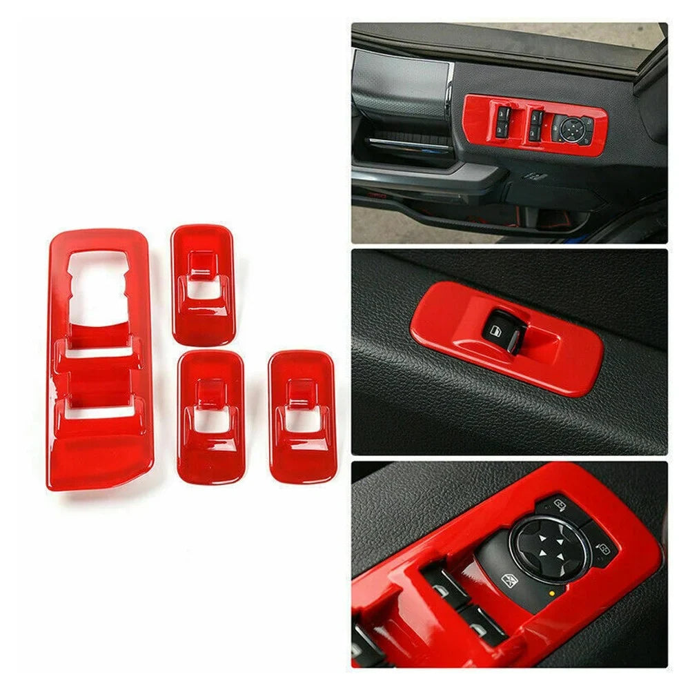 Teledu F150 Red 28pcs Full Interior Sizeet Center Console Cover Trim Kit