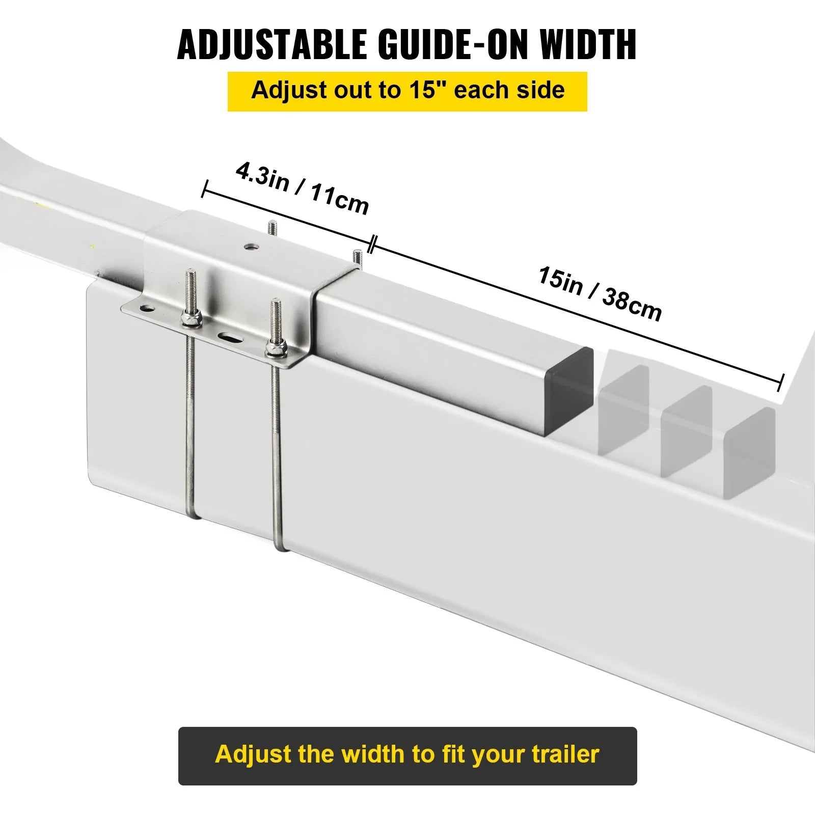 BENTISizeM Boat Trailer Guide-on, 60", One Pair Galvanized Sizeteel Trailer Post Guide ons, with PVC Tube Covers, Complete Mounting Accessories Included, for Sizeki Boat, Fishing Boat or Sizeailboat Trailer