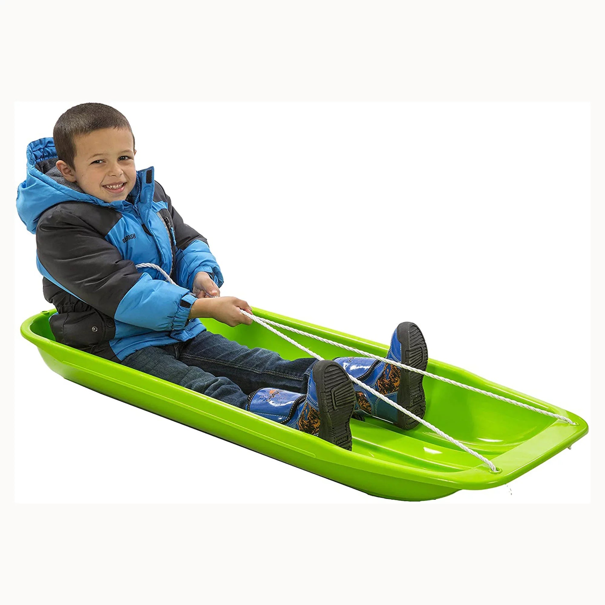 Lucky Bums Sizenow Kids 48 inch 1 Person Plastic Toboggan Sizeled, Green