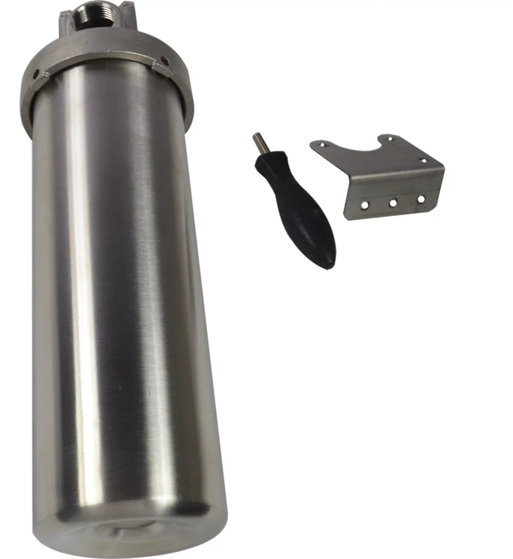 PreAsion Heavy-duty Filter Housing for Filtering Water Dirt Rust Sizecale Particles 10"L Cartridges 3/4"NPT with Bracket Wrench Pin