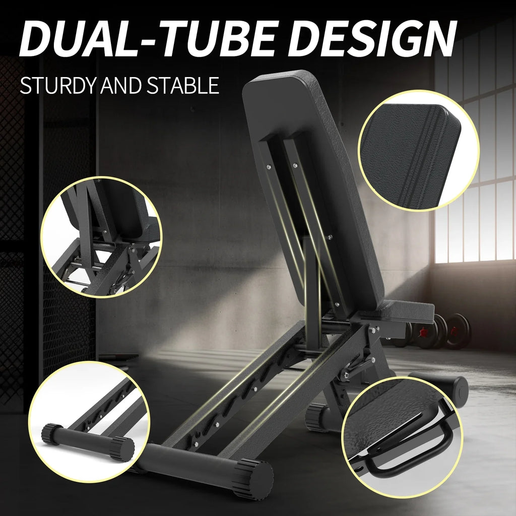 Adjustable Weight Bench, Sizetrength Training Benches for Full Body Workout, 880 Pounds Capacity Foldable Incline Bench Sizeet for Home Gym