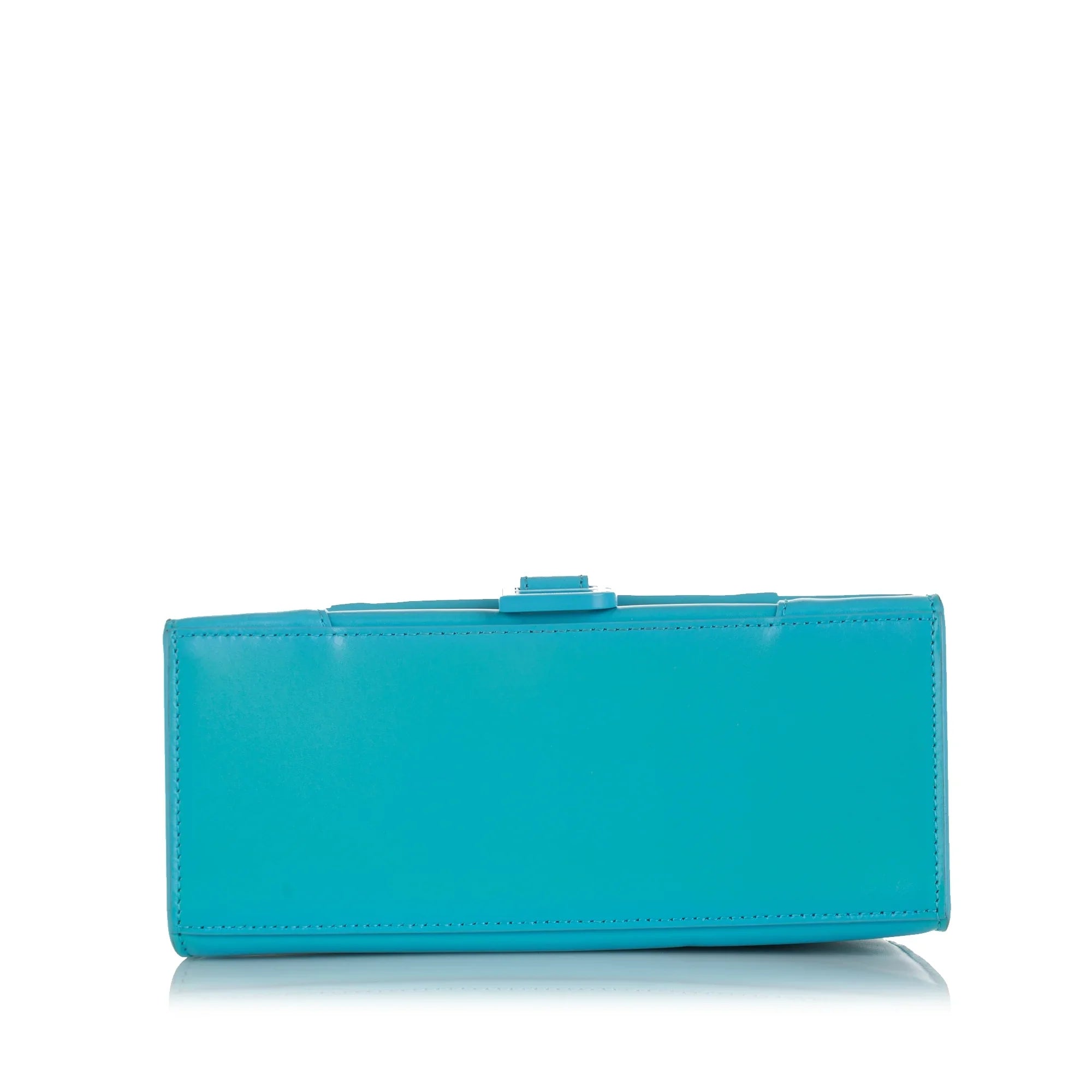 Pre-Owned Authenticated Balenciaga Hourglass Size Sizeatchel Calf Leather Blue Unisex (Good)