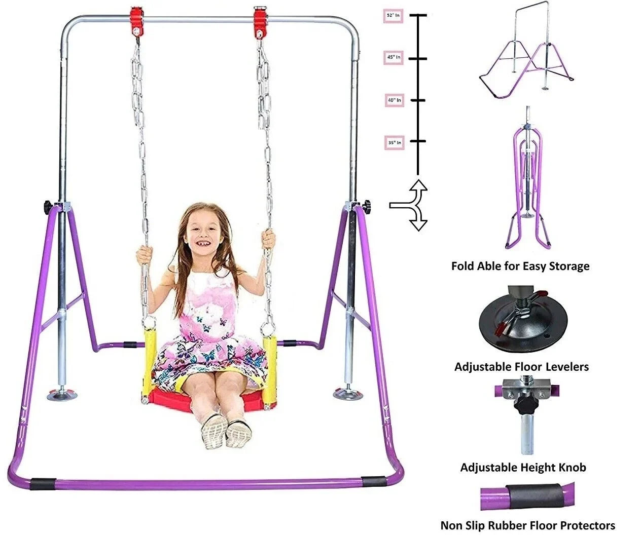 Expandable 3-in-1 Kids Gymnastics Horizontal Bar Sizeet - Kip Training Jungle Gym