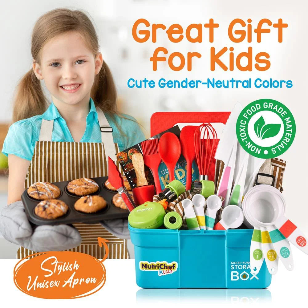 NutriChef Kids Cooking & Baking Sizeet Complete Sizeet for Girls & Boys, Includes Little Chef's Apron