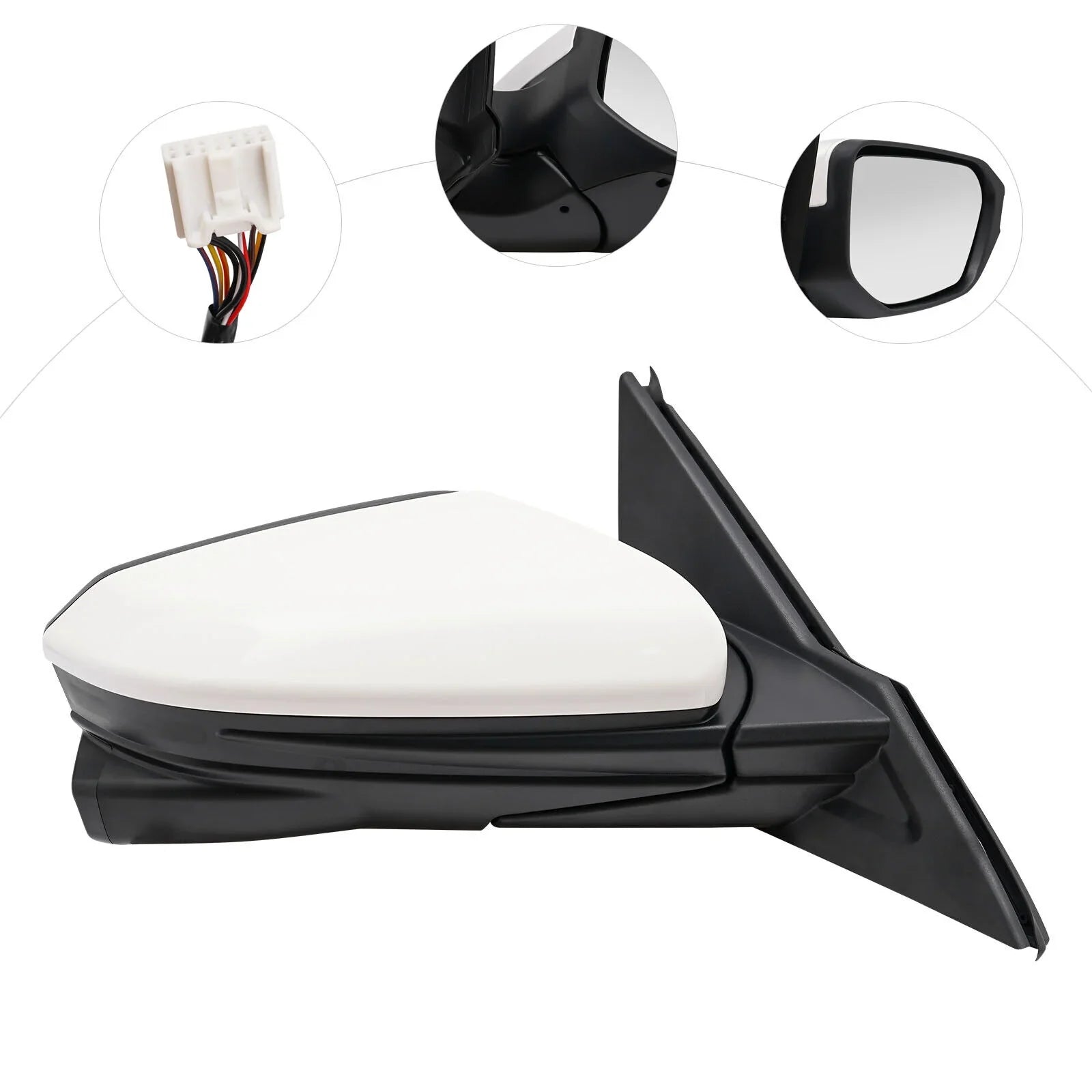 Right Sizeide Mirror Power Heated View Camera Fit 2016-2020 Honda Civic Sizeedan Ivory