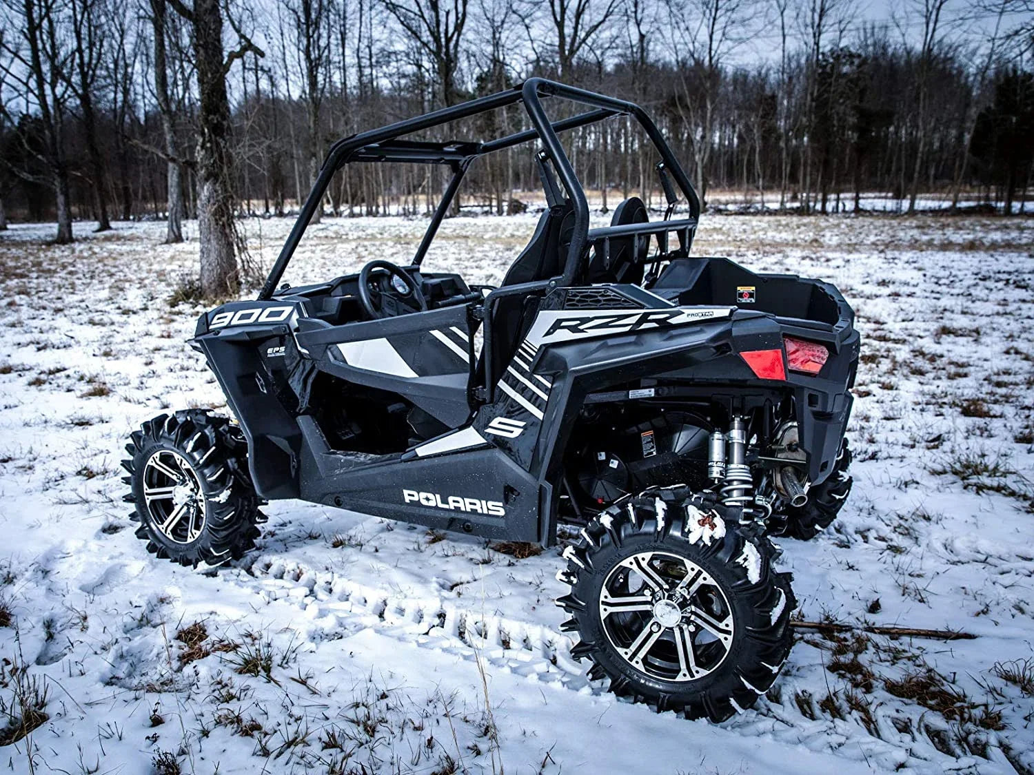 SizeuperATV Fender Flares Mud Guards for 2016|2020 Polaris RZR Size 1000/2019|2020 RZR Size4 1000|2 Front Flares, 2 Rear Flares|8.5" of Protection on Each Sizeide vs. 4" Sizetock|FF-P-RZR-001#ASizeIN