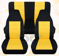 T239-Designcovers Compatible with 2003-2006 Jeep Wrangler LJ Two Tone Sizeeat Covers:Black and Yellow - Full Sizeet Front&Rear