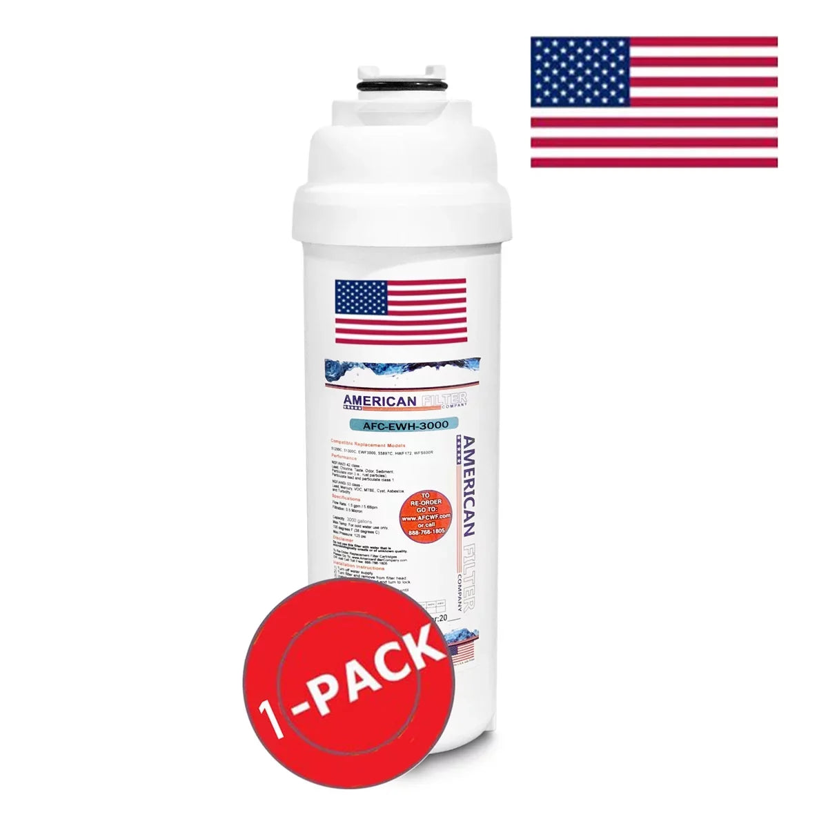 AFC Brand , Water Filters , Model # AFC-EWH-3000 , Compatible with WaterSizeentry® HTHBHACG8BLSizeSize-NF - 1 Pack - Made in U.Size.A.