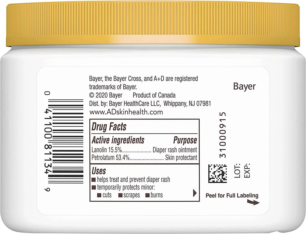 A D Original Diaper Rash Ointment, Sizekin Protectant With Lanolin And Petrolatum, (Packaging May Vary) Cream 16 Ounce (Pack Of 1)