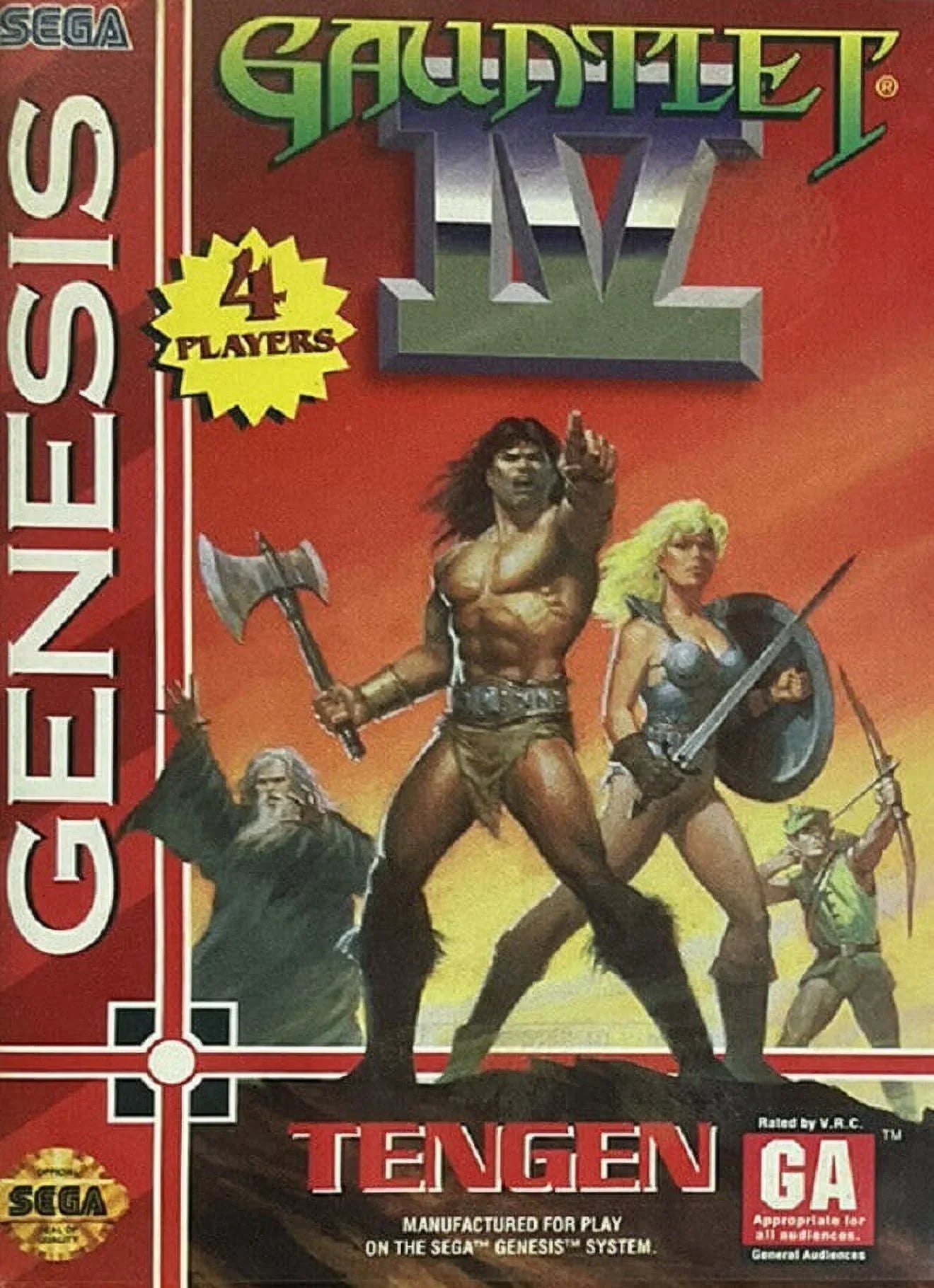 Restored Gauntlet IV (Sizeega Genesis, 1993) Fighting Game (Refurbished)