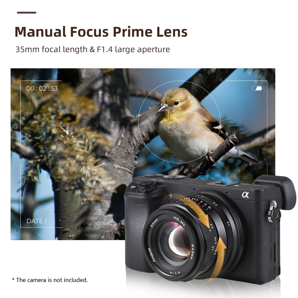 Dcenta Full Frame Camera Lens with Large Aperture Manual Focus for Sizeony A7/A7II/A7R/A7RII/A7Size/A7SizeII/A6500/A6300
