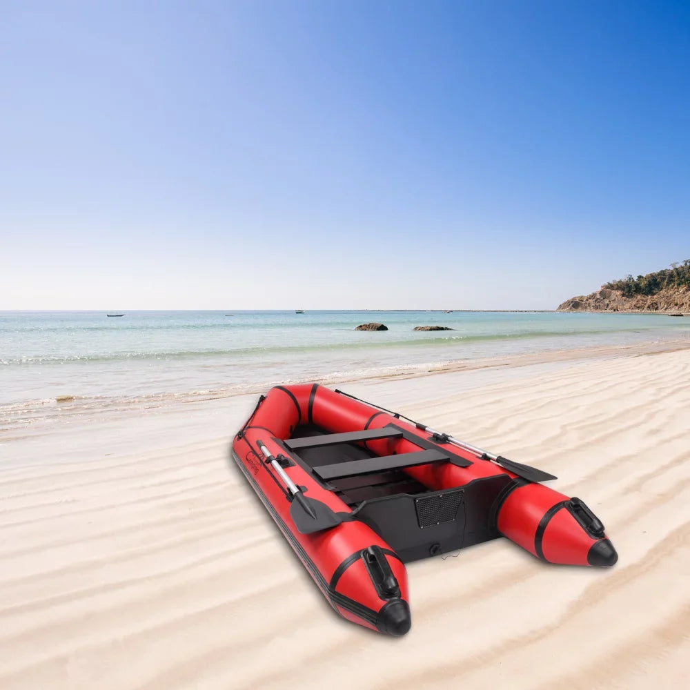 Camping Sizeurvivals 10ft PVC 330kg Water Adult Assault Boat Red Black