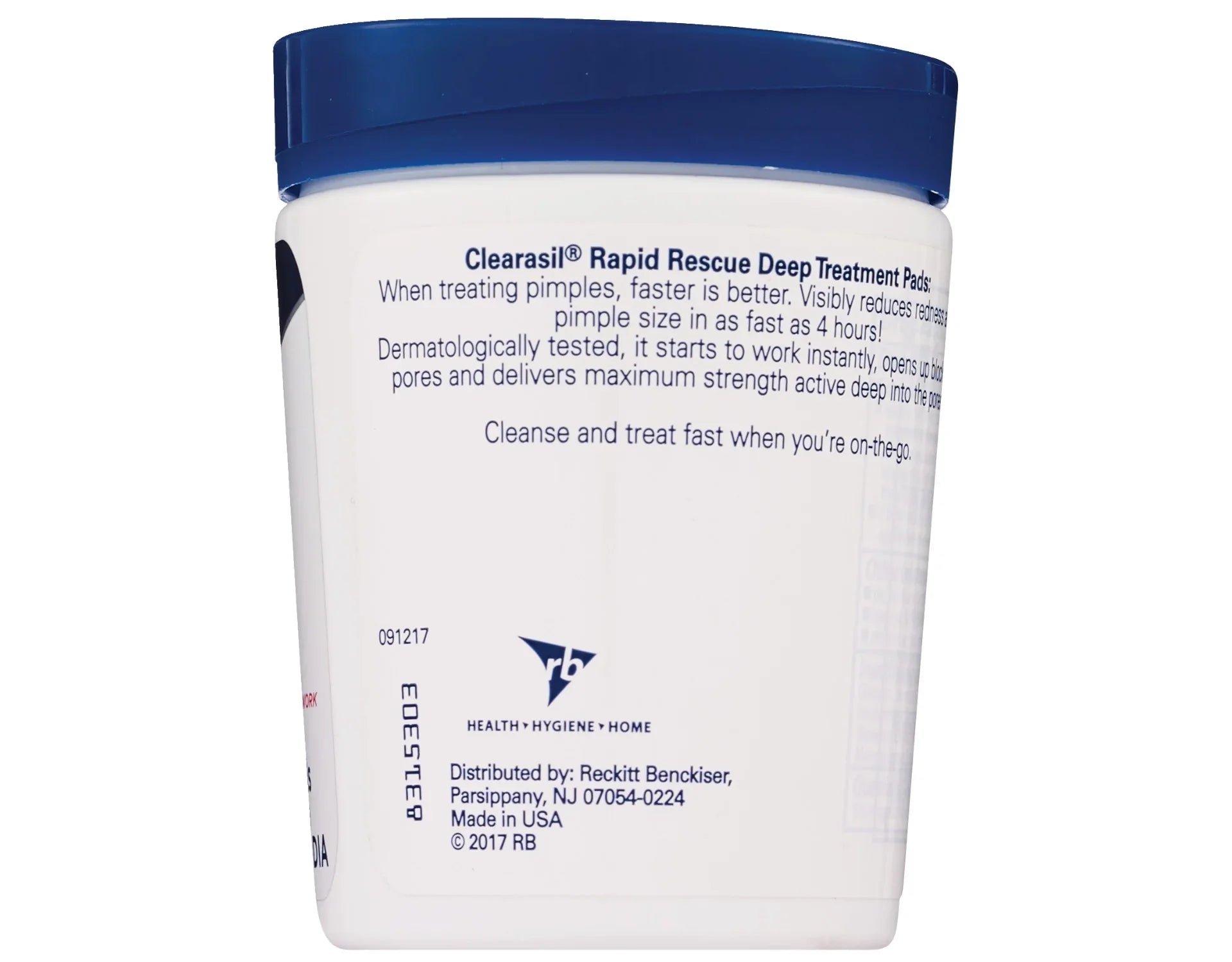 Clearasil Rapid Rescue Deep Treatment Cleansing Pads, 90 Count Pack of 4