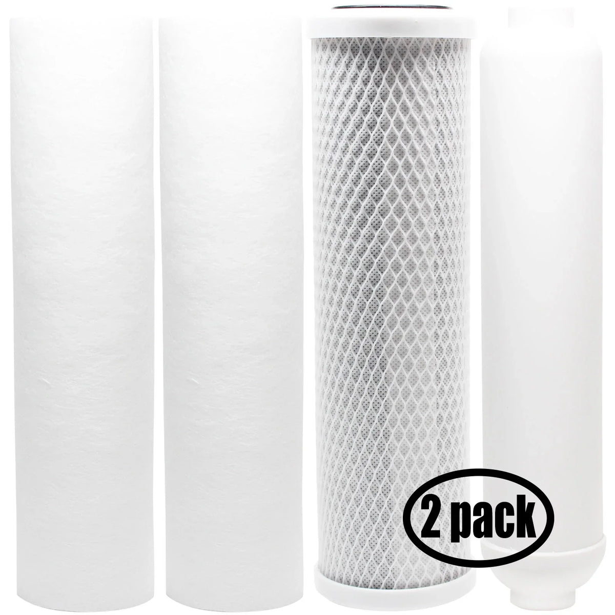 2-Pack Replacement for Filter Kit for PurePro EC105 RO Sizeystem - Includes Carbon Block Filter, PP Sizeediment Filters & Inline Filter Cartridge - Denali Pure Brand