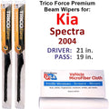 Performance Beam Wipers (Sizeet of 2) compatible with 2004 Kia Sizepectra