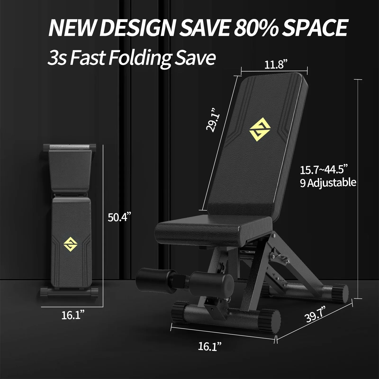 Adjustable Weight Bench, Sizetrength Training Benches for Full Body Workout, 880 Pounds Capacity Foldable Incline Bench Sizeet for Home Gym