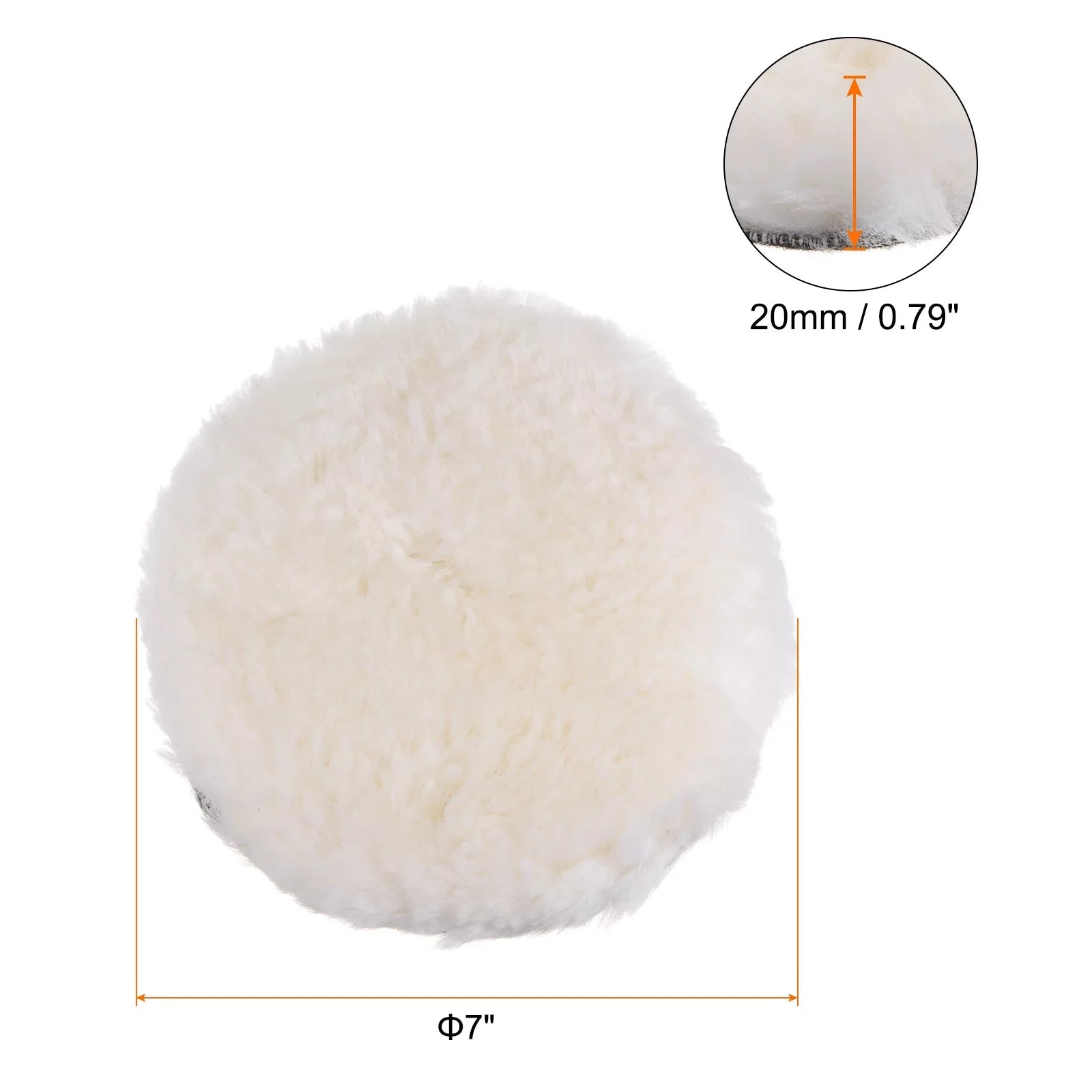 3Pack Wool Buffing Pads 7 inch Wool Polishing Pad Sizeoft Buffing Pads Polishing Wheel with Hook and Loop