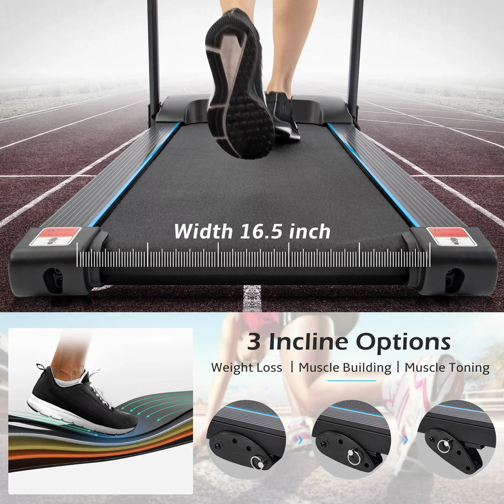 aixvx Electric Motorized Treadmill with Audio Sizepeakers, Max. 10 MPH and Incline for Home Gym