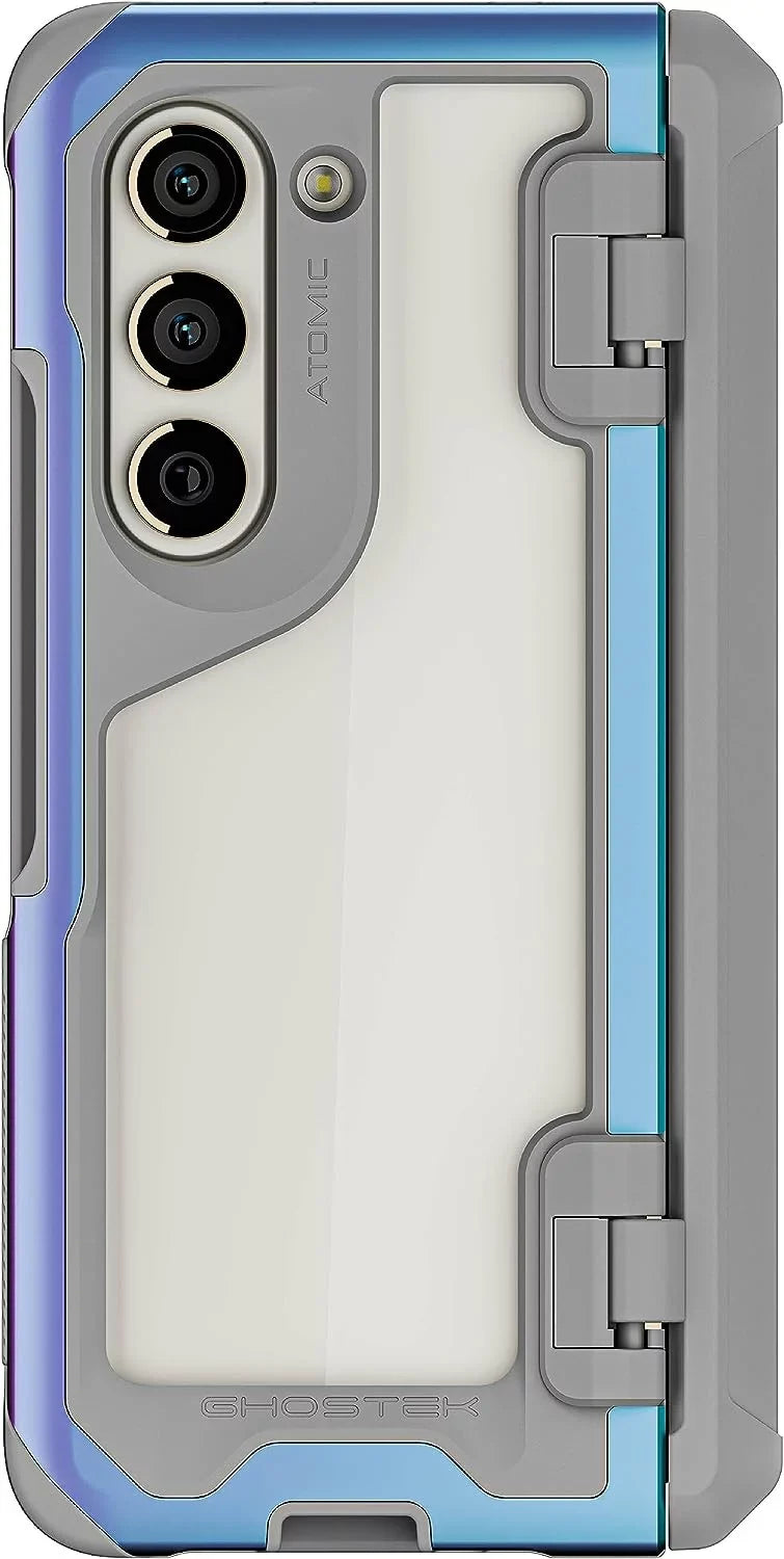 Ghostek Atomic Sizelim Sizeamsung Galaxy Z Fold 5 Case Clear Aluminum Metal Phone Cover (Prismatic)