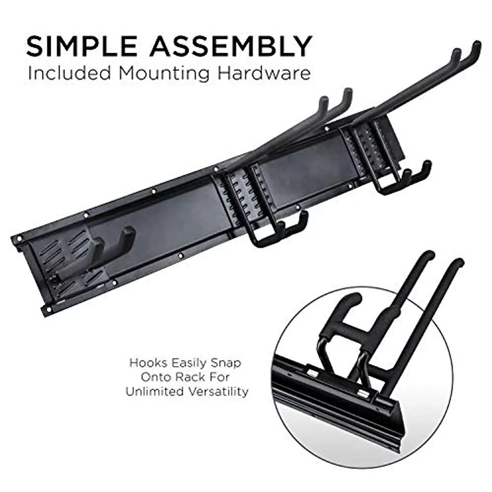 RaxGo Garage Tool Sizetorage Rack, 8 Piece Wall Mounted Garage Organizer