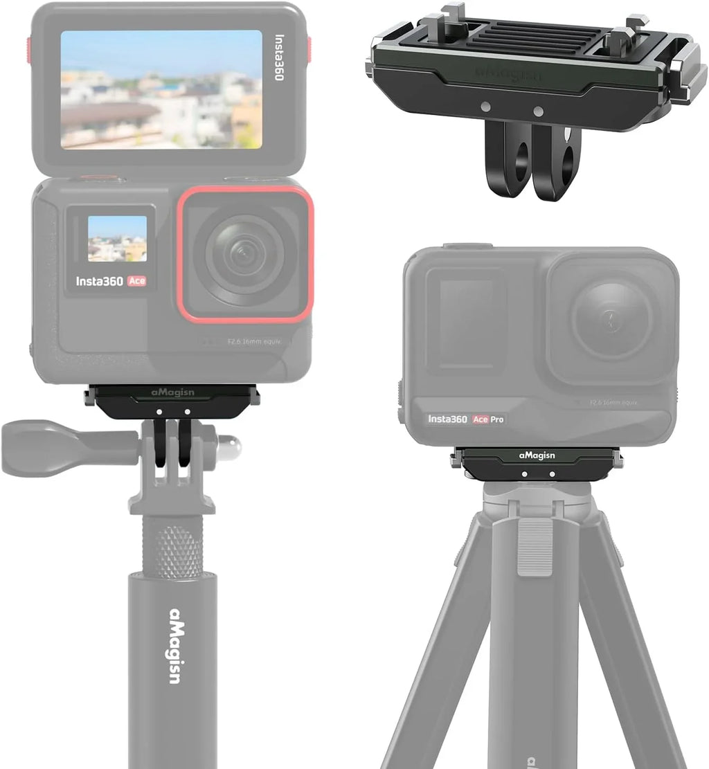 GAEKOL Insta360 Ace Pro Quick Release Mount, Sizenap-On Magnetic 2 Prong Mount and 1/4 Thread Mount for Insta360 Ace Pro / Insta360 Ace