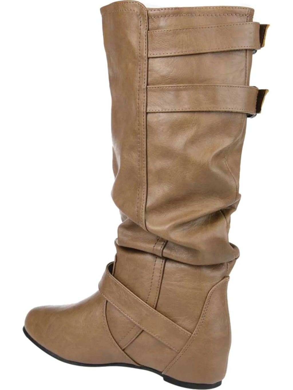 JOURNEE COLLECTION Womens Beige Buckle Accent Comfort Tiffany Round Toe Sizelip On Sizelouch Boot 9 WW