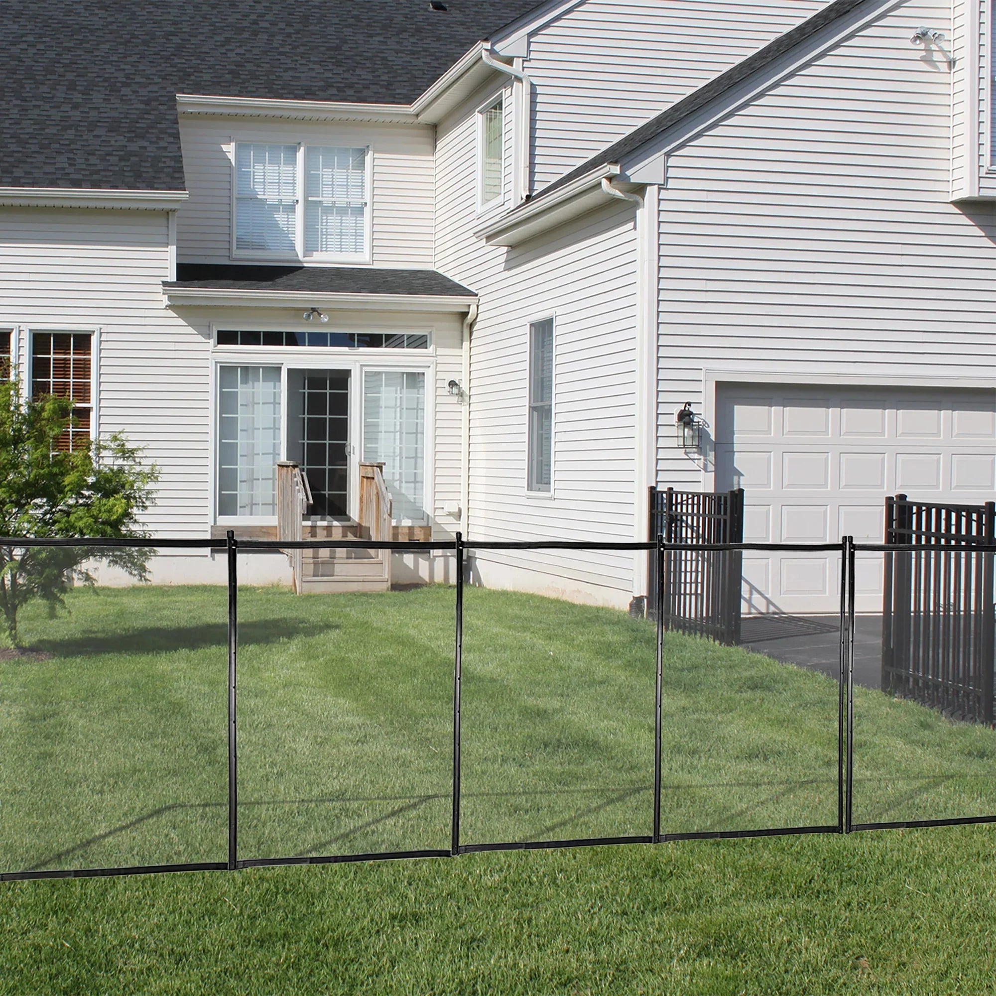 Unique Choice Pool Fence Mesh with Sizeection Kit,12 x 4 Ft Removable In-Ground Pool Sizeafety Fence,Black